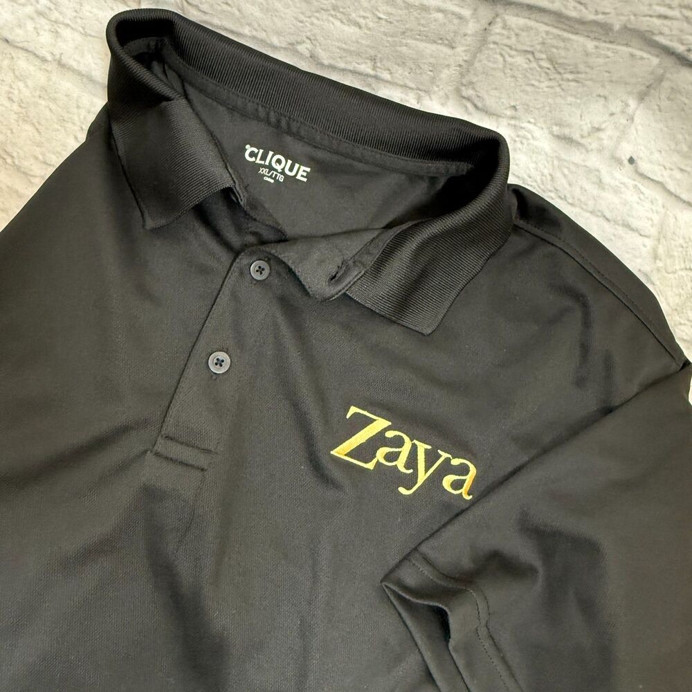 Zaya Rum Mens Polo Shirt Size 2XL Short Sleeve Gran Reserva Embroidered Black